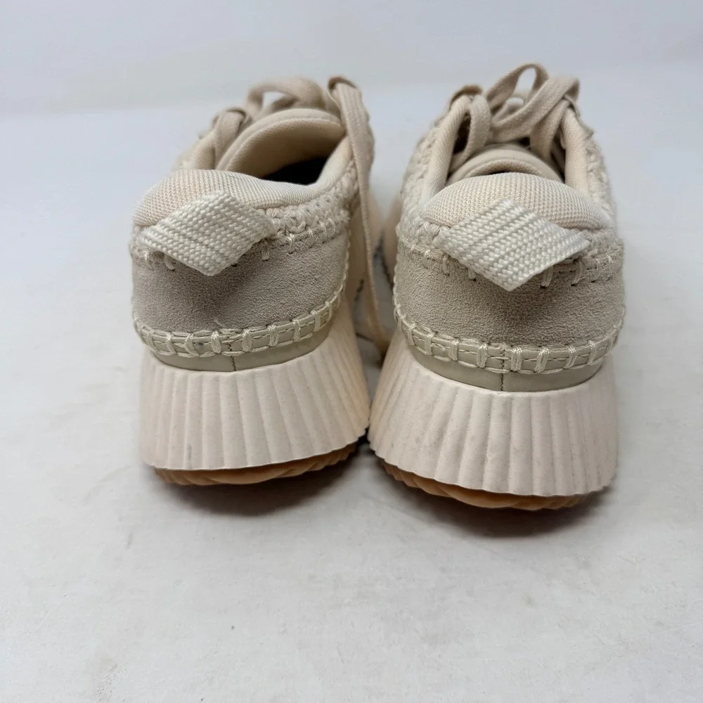 Dolce Vita Dolen Crochet Platform Sneakers‎ Cream Whipstitch Size 7 Boho Chunky